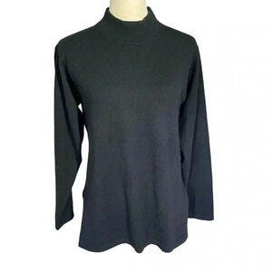 Elizabeth New York Pure Cashmere Turtleneck Black Sweater Women Size XS